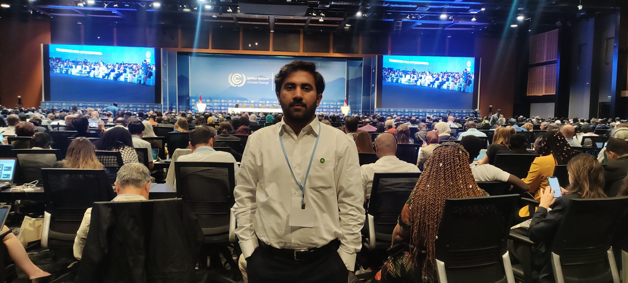 COP27 Plenary session in background